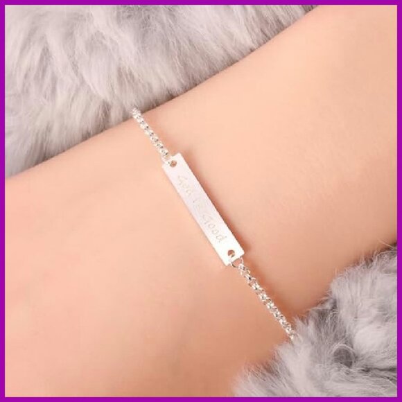 Sterling Silver Adjustable Cuff Bracelet Engraved God Is Good - Picture 4 of 8